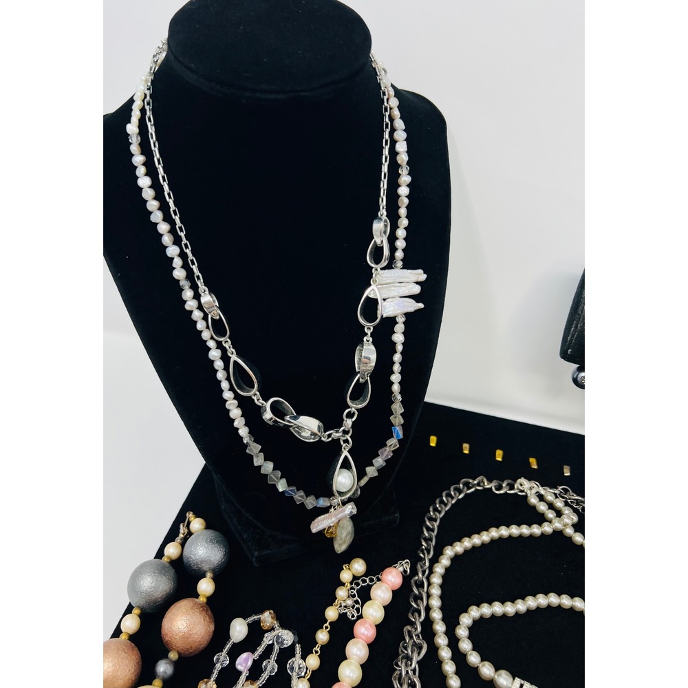 Vintage to Modern Pearl Necklace & Bracelet Gold & Silver Tone Beaded Lot of 30 - Picture 12 of 16